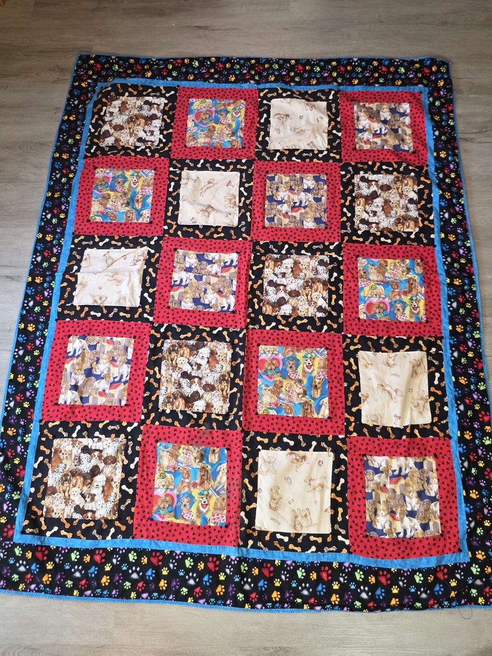 Sewing Dogs Handmade Dog Lover Quilt 52 x 63 Lap, Throw, Blanket, Gift